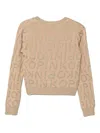 Pinko Logo-print Button Cardigan In Brown