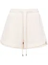 Pinko Logo-print Cotton Shorts In Neutrals
