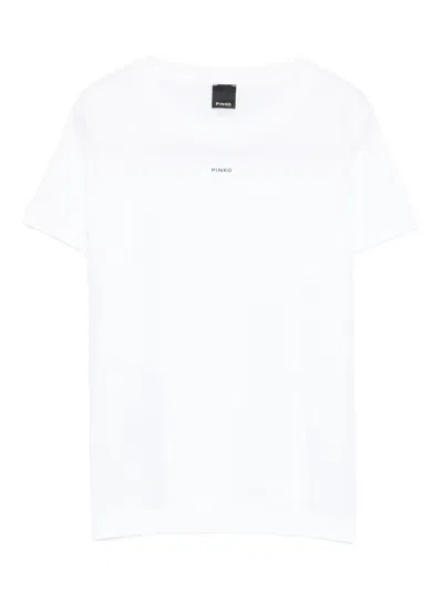 Pinko Logo-print Cotton T-shirt In White