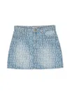 Pinko Logo-print Denim Skirt In Blue