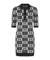 Pinko Logo-print Polo-neck Day Dress In Black