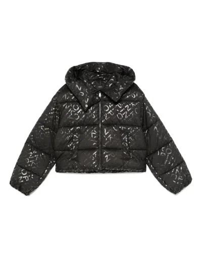 Pinko Logo-print Puffer Jacket In Black