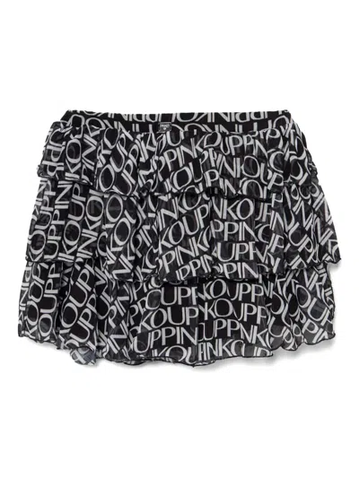 Pinko Kids' Logo-print Skirt In Black