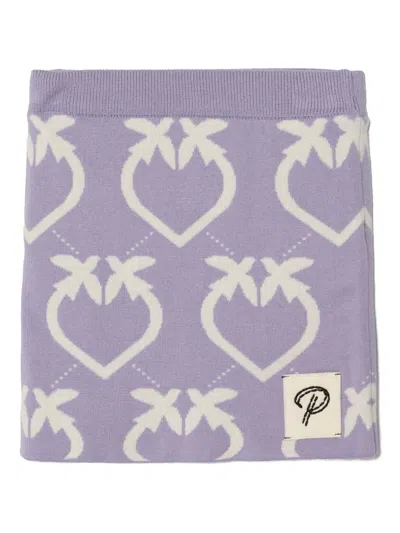 Pinko Kids' Logo-print Skirt In Purple