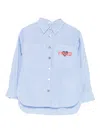 Pinko Logo-print Striped Shirt In Blue