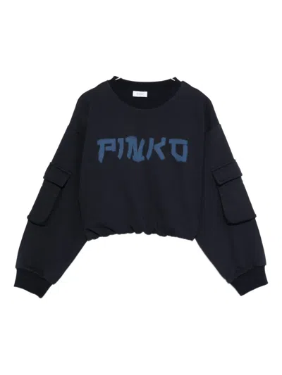 Pinko Kids' Logo-print Sweatshirt In Black