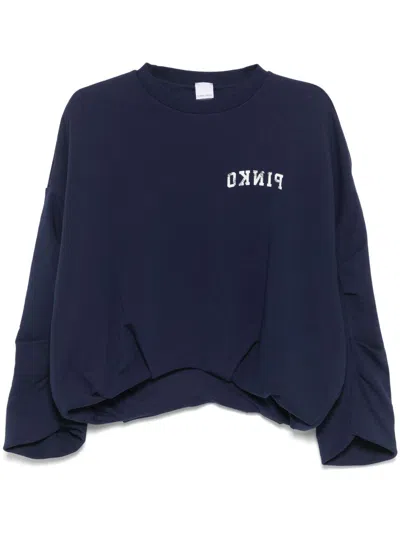 Pinko Logo-print Sweatshirt In Blue