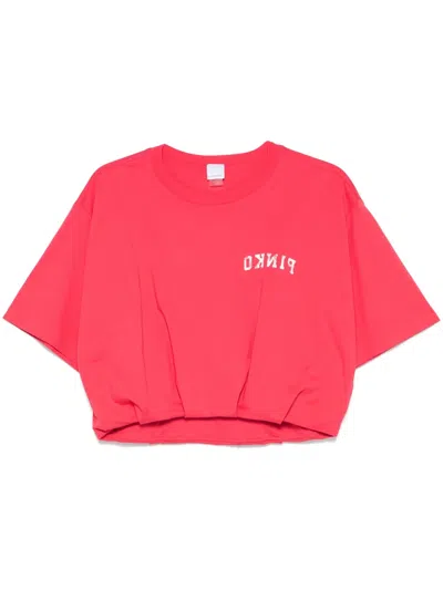 Pinko Logo-print T-shirt In Red