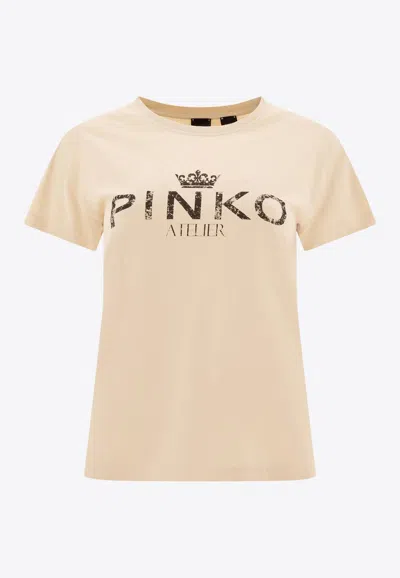 PINKO LOGO PRINT T-SHIRT