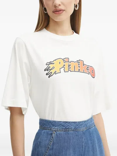 Pinko Logo-print T-shirt In White