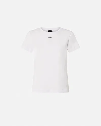 Pinko Logo Printed Crewneck T-shirt In White