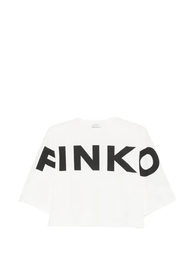 Pinko Kids' Logo-print T-shirt In White