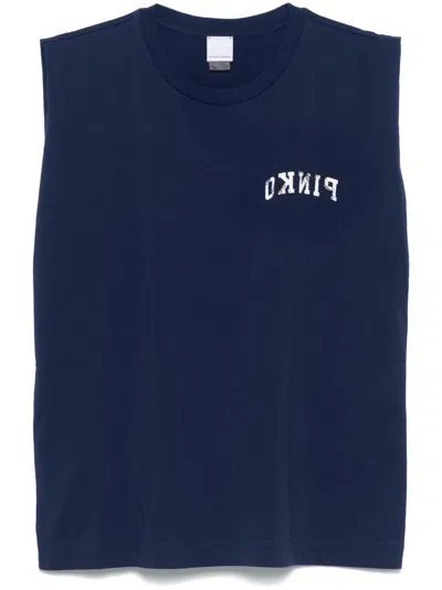 Pinko Logo-print Tank Top In Blue