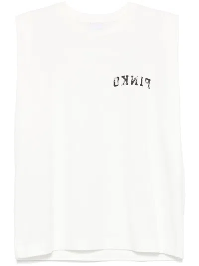 Pinko Logo-print Tank Top In White