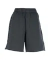 Pinko Waistband Elastic Graphic Print Side Seam Shorts In Green