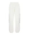 Pinko 'plumcake' White Pants With Elastic Drawstring Waist And Side Print In White