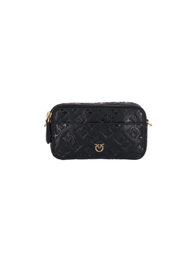 Pinko Logo Shoulder Bag In Black