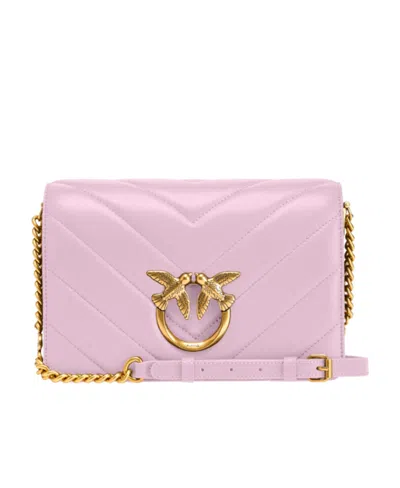 Pinko Logo Shoulder Bag In Pink