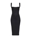 Pinko Logo-strap Bustier Midi Dress In Black