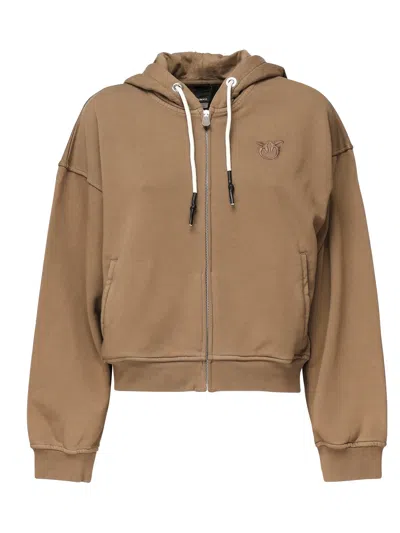 Pinko Logo Sweatshirt In Brown