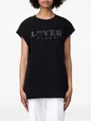 Pinko Logo Printed Crewneck T-shirt In Black