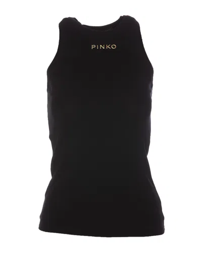 Pinko Logo Tank Top In Black