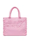 Pinko Beach Shopper In Recycled Canvas In Pink
