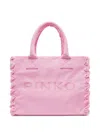 Pinko Beach Shopper In Recycled Canvas In Pink