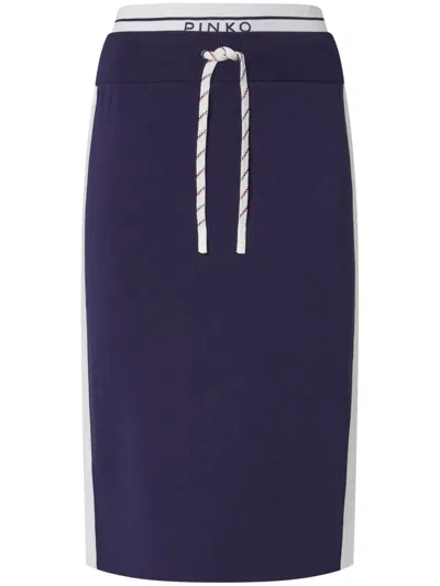 Pinko Logo-waistband Midi Skirt In White