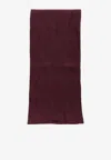 Pinko Logo Wool Scarf In Burgundy