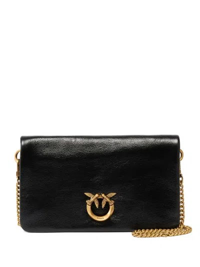 Pinko Schultertasche Mit Logo-kette In Black