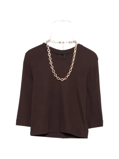 Pinko Logo-detail T-shirt Set In Brown