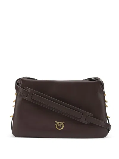 Pinko Logo-embellishment Crossbody Bag In Brown