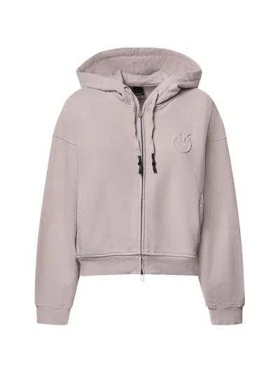 Pinko Logo-embossed Zip-up Hoodie In Pink