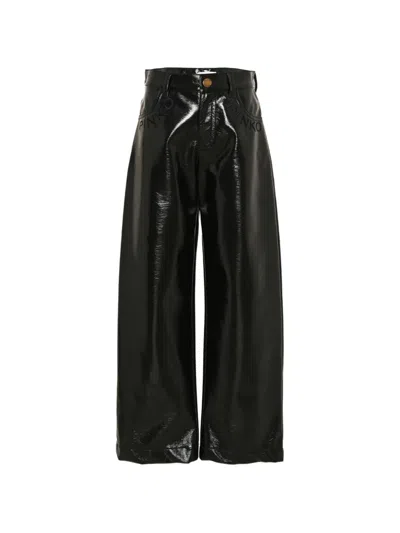 Pinko Logo-embroidered Ccasual Trousers In Black