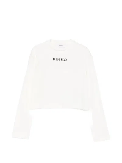 Pinko Logo-embroidered T-shirt In White