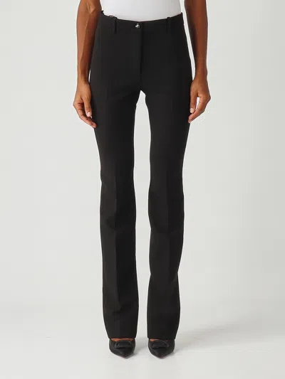 Pinko Tailored High-waisted Flared Trousers With Polished Button Detail In Black