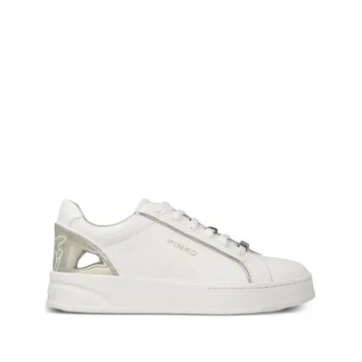 Pinko Logo-lettering Lace-up Sneakers In White