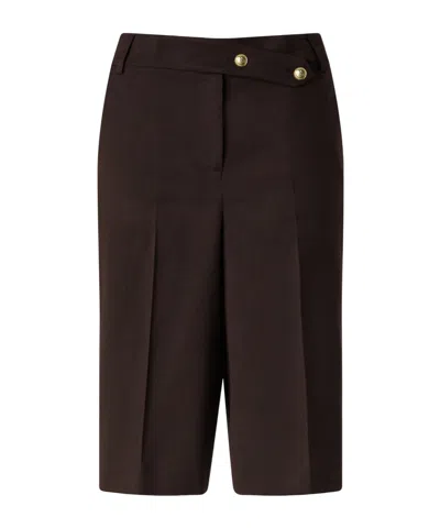 Pinko Logo-patch Pleated Trousers In Brown