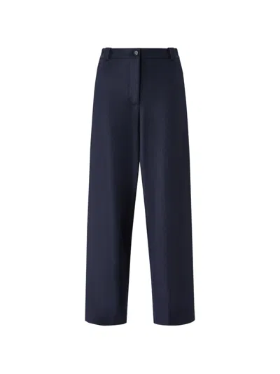 Pinko Logo-patch Straight-leg Trousers In Blue