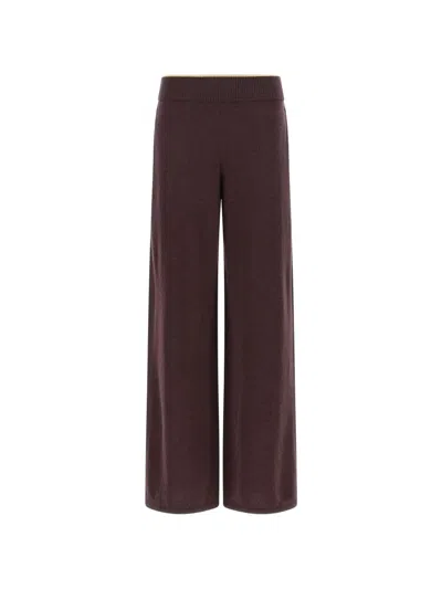 Pinko Wide-leg Casual Trousers In Burgundy