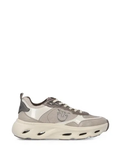 Pinko Logo-plaque Chunky Sneakers In Gray