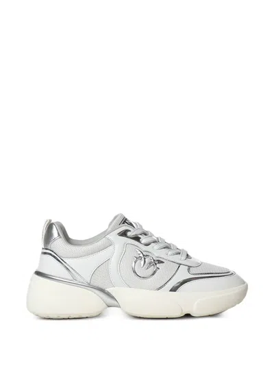 Pinko Logo-plaque Panelled Sneakers In White