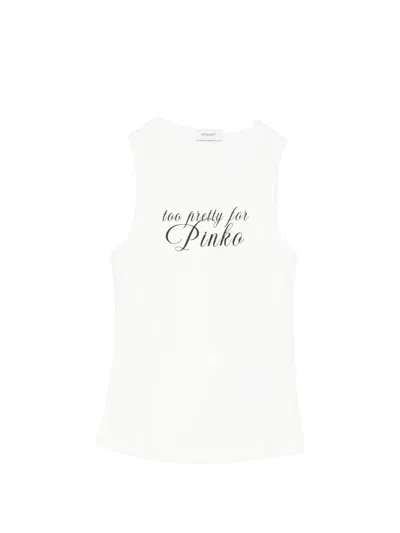 Pinko Kids' Logo-print Top In White