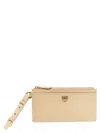 Pinko Logo Plaque Zipped Long Card Holder In Beige