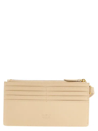 Pinko Long Card Holder In Beige