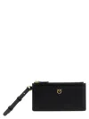 Pinko Porte-cartes Rectangulaire En Cuir Avec Dragonne In Black
