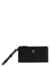 Pinko Porte-cartes Rectangulaire En Cuir Avec Dragonne In Black