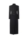Pinko Tailored Long Coat Notch Lapel In Brown