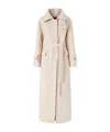Pinko Long Cloth Coat With Belt In Neutral